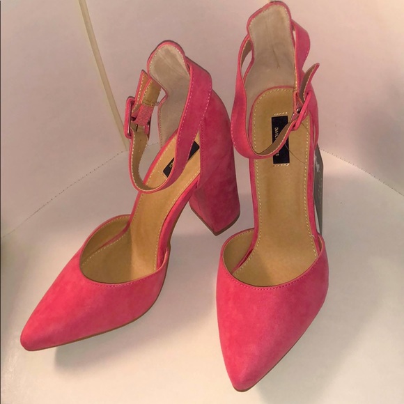 Shoes - NEW PINK SUEDE BLOCK HEEL / WIDE HEEL HEELS